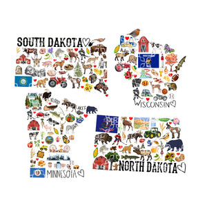 United States Bundle PNG, All 50 States Bundle Digital Download