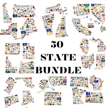 Load image into Gallery viewer, United States Bundle PNG, All 50 States Bundle Digital Download
