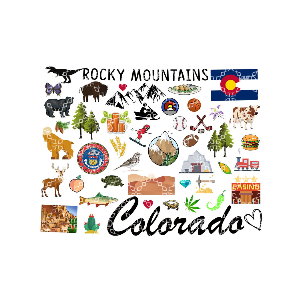 Colorado Symbols Sublimation Transfer