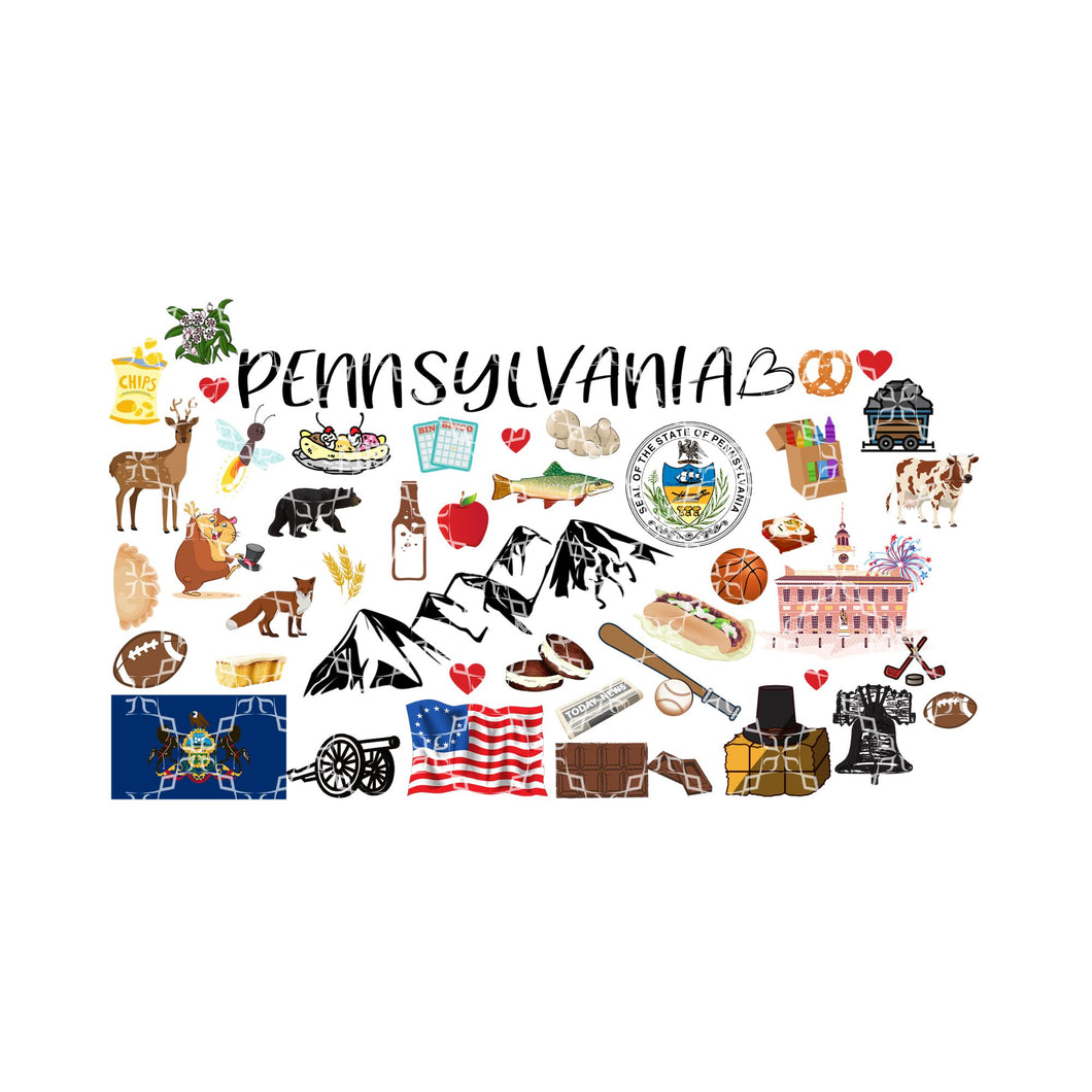 Pennsylvania Symbols Sublimation Transfer