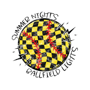 Summer Nights Ballfield Lights PNG, Softball Digital Download