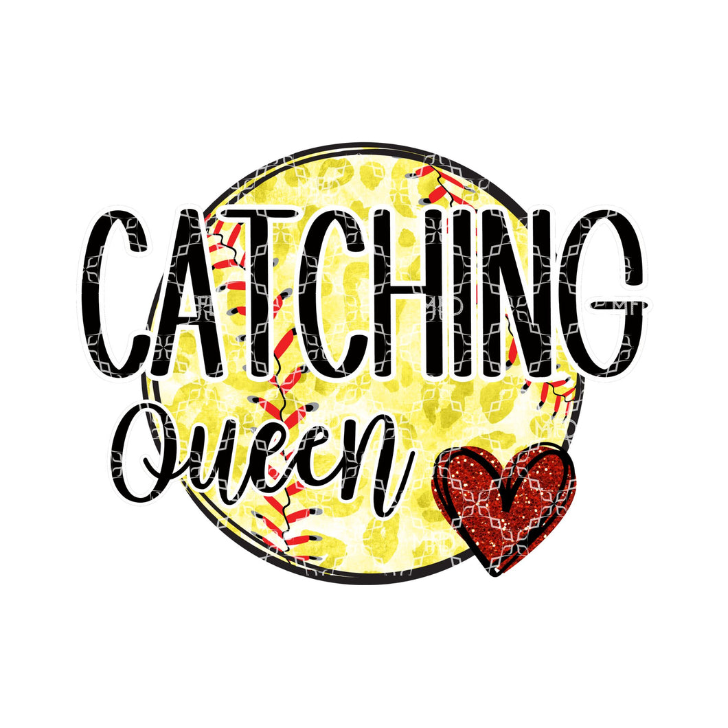 Catching Queen PNG, Softball Digital Download