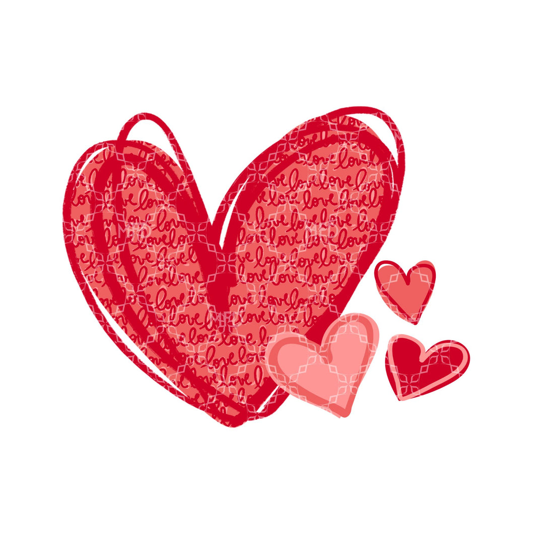 Red Hearts PNG, Valentine's Day Digital Download