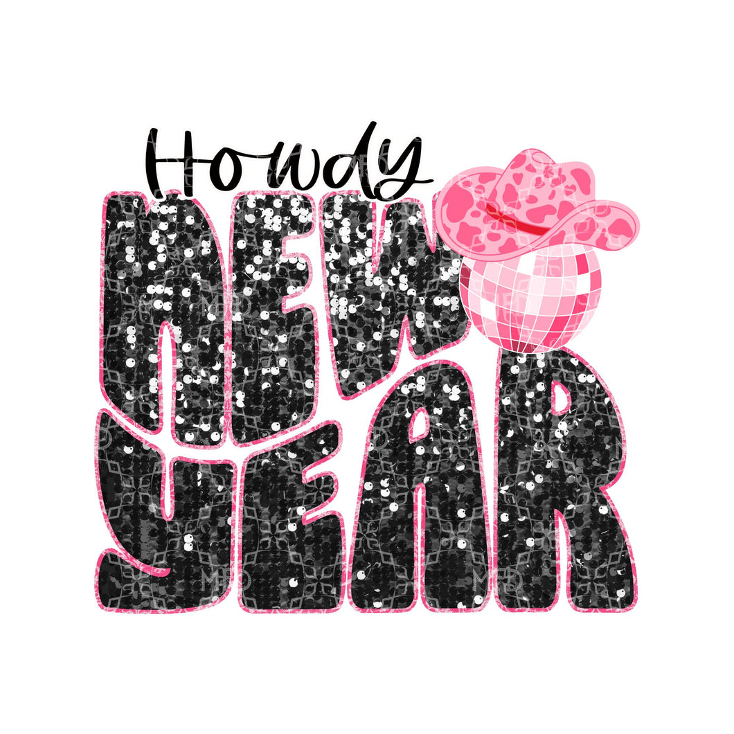 Howdy New Year Sublimation Transfer, New Year's Eve Sublimation Transfer