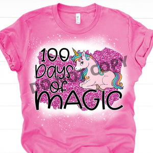 100 Days Of Magic Glitter Unicorn Digital Download, 100th Day of School PNG
