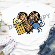 Load image into Gallery viewer, Beer Love Blue Crab Sublimation Transfer
