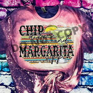 Chip Dippin' And Margarita Sippin Serape Background Sublimation Transfer
