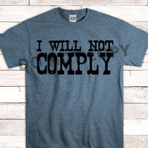 I Will Not Comply Digital Download, America PNG Download