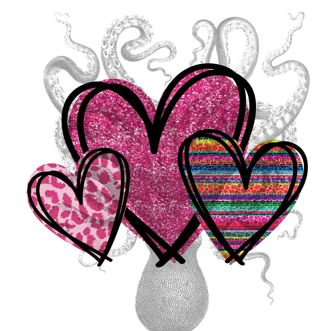 Valentine Hearts Sublimation Transfer