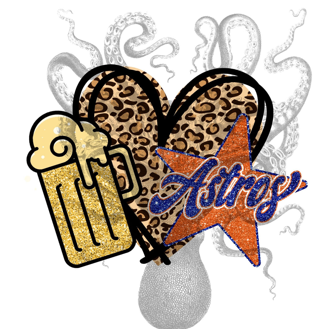 Beer Love Astros Sublimation Transfer