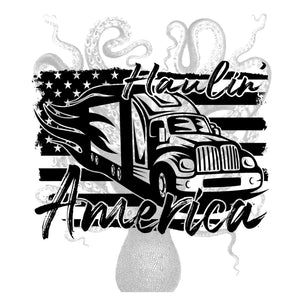 Haulin' America Truck Driver Sublimation Transfer, Truck Driver Ready To Press Transfer