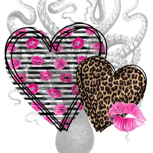 Lots of Kisses Hearts Hot Pink Digital, Love PNG, Valentine's Day Digital Download