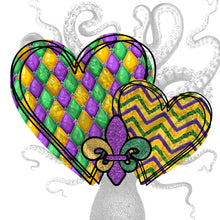 Load image into Gallery viewer, Mardi Gras Hearts Digital Download, Mardi Gras PNG, Love Mardi Gras Digital Design
