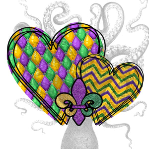 Mardi Gras Hearts Digital Download, Mardi Gras PNG, Love Mardi Gras Digital Design