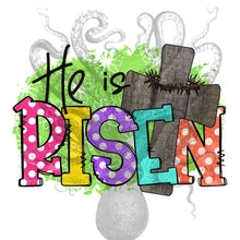 Load image into Gallery viewer, He Is Risen Colorful Green Sublimation Transfer
