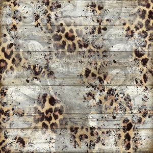 Wood Leopard Turquoise Background PNG Digital Element Bundle
