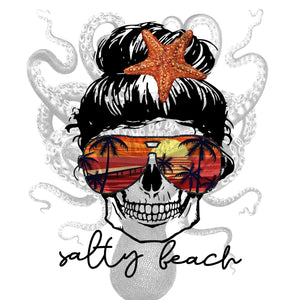 Salty Beach PNG, Skull Digital Download