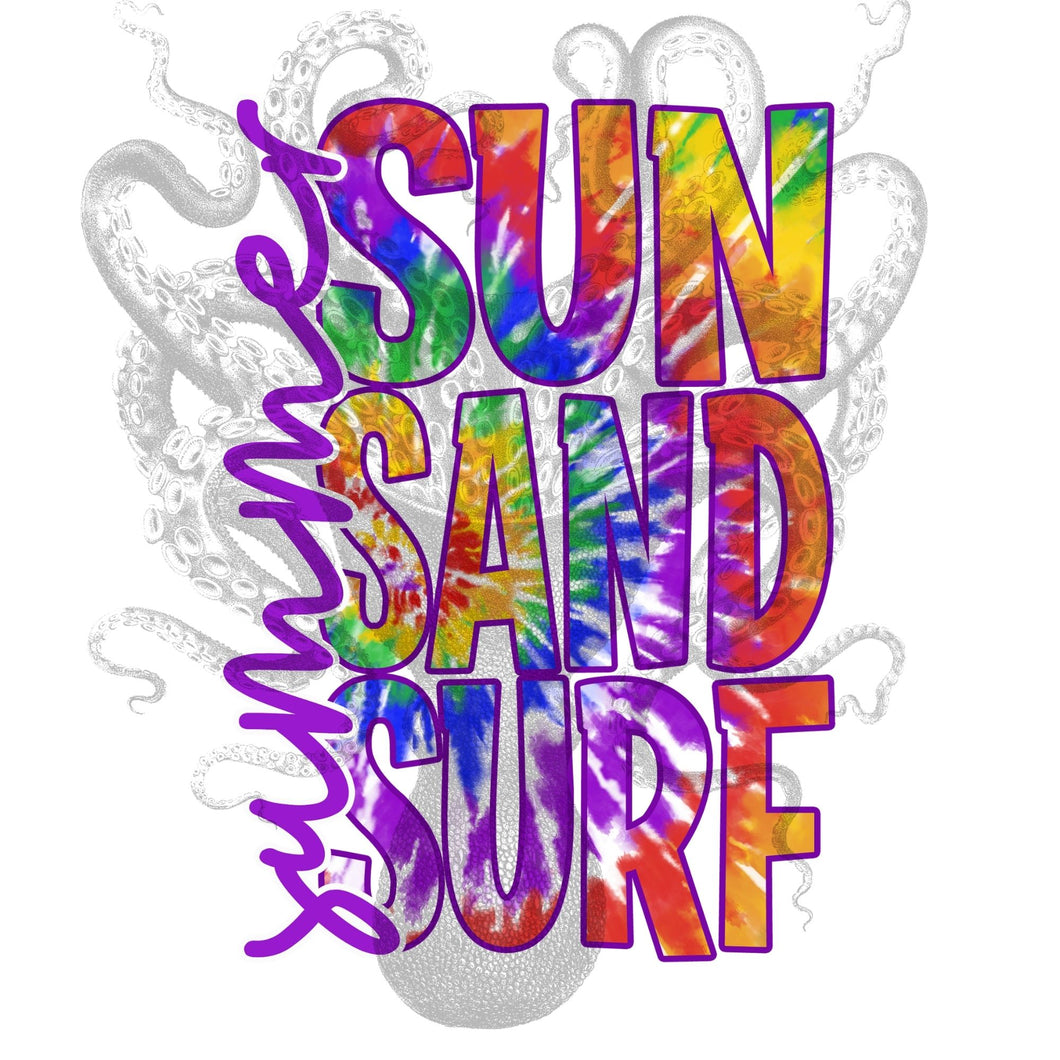 Summer Sun Sand Surf Sublimation Transfer