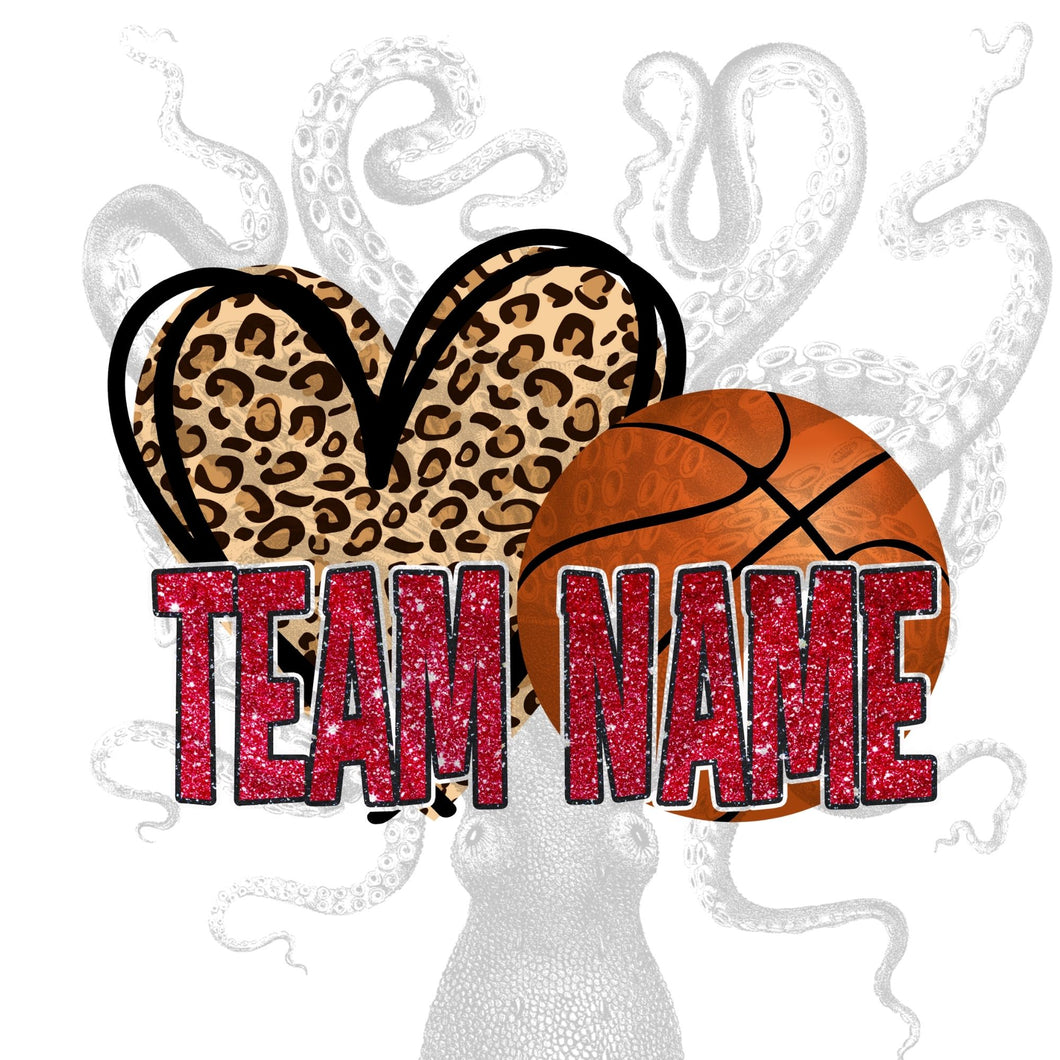 Love Basketball, Add Your Team Name, Personalize, Sublimation Transfer