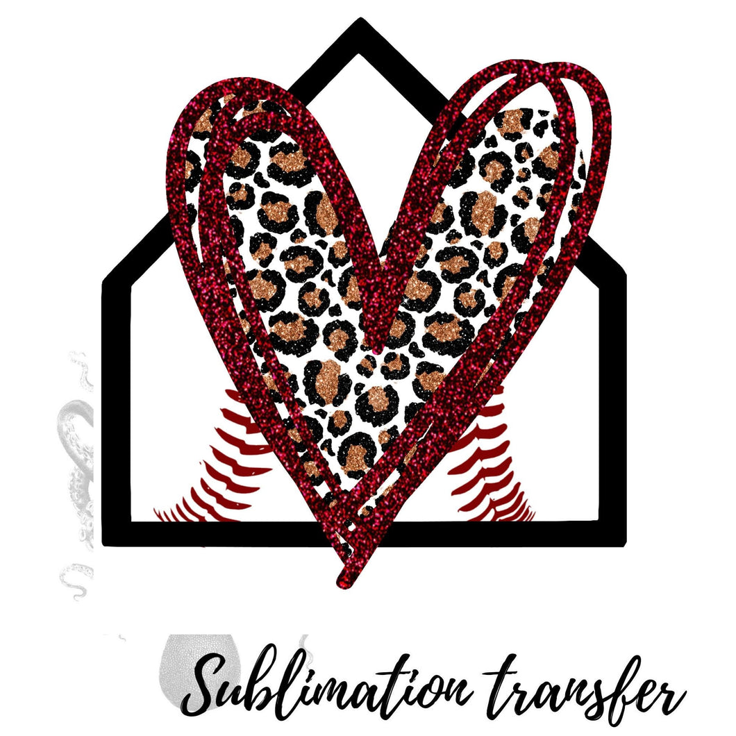 Baseball Home Plate Heart Love Sublimation Transfer