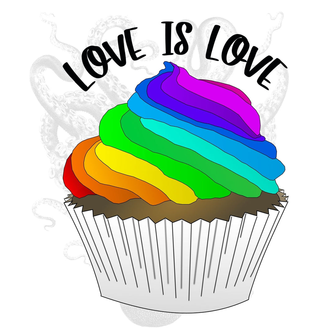Love Is Love Rainbow Cupcake Digital Download