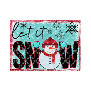 Let It Snow PNG, Winter Digital Design, Snowman Digital Download