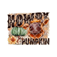 Load image into Gallery viewer, Howdy Pumpkin Sublimation Transfer, Fall Ready to Press Transfer
