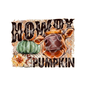 Howdy Pumpkin Sublimation Transfer, Fall Ready to Press Transfer