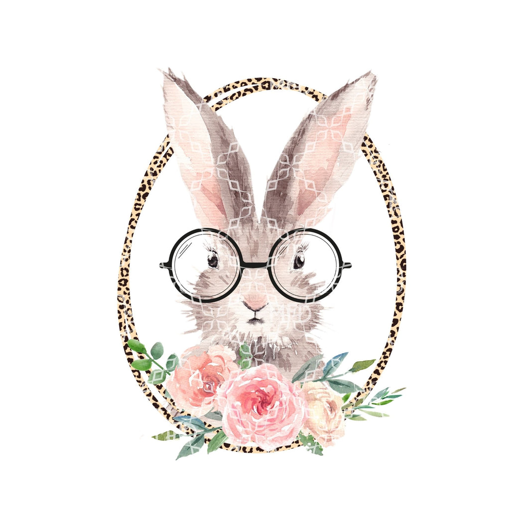 Bunny With Glasses Sublimation Transfer, Easter Bunny Sublimation Transfer, Easter Sublimation Print, Rabbit Transfer