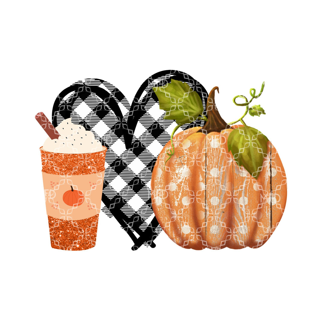 Love Pumpkin Latte Sublimation Transfer, Pumpkin Spice, Fall, Ready to Press Transfer