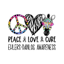 Load image into Gallery viewer, Peace Love Cure Ehlers-Danlos Awareness Sublimation Transfer

