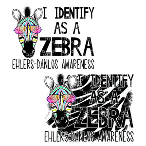 I Identify As A Zebra, Ehlers-Danlos Awareness PNG Genetic Disorder Digital Download