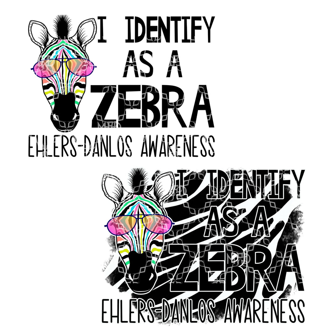 I Identify As A Zebra, Ehlers-Danlos Awareness PNG Genetic Disorder Digital Download