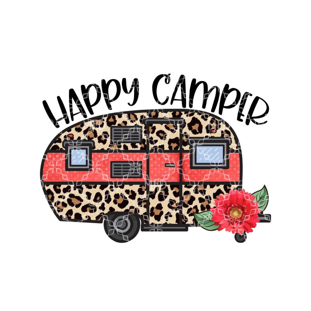 Happy Camper Sublimation Transfer, Camping Sublimation T-Shirt Transfer