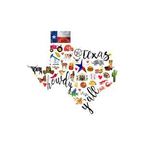 Texas Symbols No Alcohol Sublimation Transfer