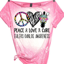 Load image into Gallery viewer, Peace Love Cure Ehlers-Danlos Awareness Sublimation Transfer
