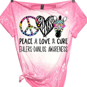 Peace Love Cure Ehlers-Danlos Awareness Sublimation Transfer