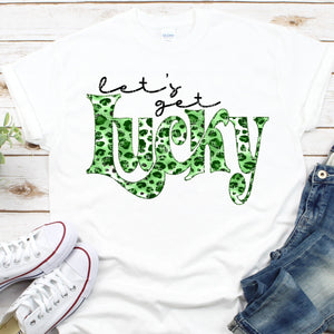 Let's Get Lucky Sublimation Transfer, St. Patrick's Day Transfer, Lucky Heart Shamrock Sublimation