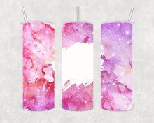 Load image into Gallery viewer, Pink and Purple Galaxy Skinny Tumbler Sublimation Transfer, Galaxy Print Tumbler Sublimation Transfer, Skinny Tumbler Sublimation Transfer
