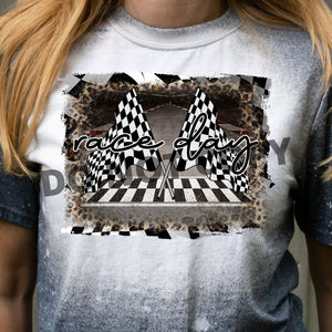 Race Day Cheetah Sublimation Transfer, Race Car Ready To Press Transfer