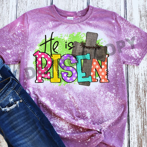 He Is Risen Colorful Green Sublimation Transfer