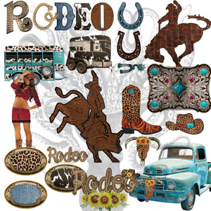 Western Rodeo Clip Art, Clipart, Graphics, PNG Digital Element Bundle
