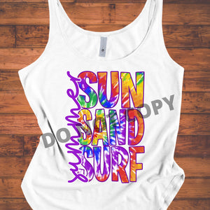 Summer Sun Sand Surf Sublimation Transfer